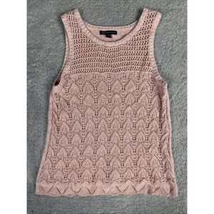 American Eagle Women's Earthy Fairy Boho Crochet Sleeveless Tank Top S Pink